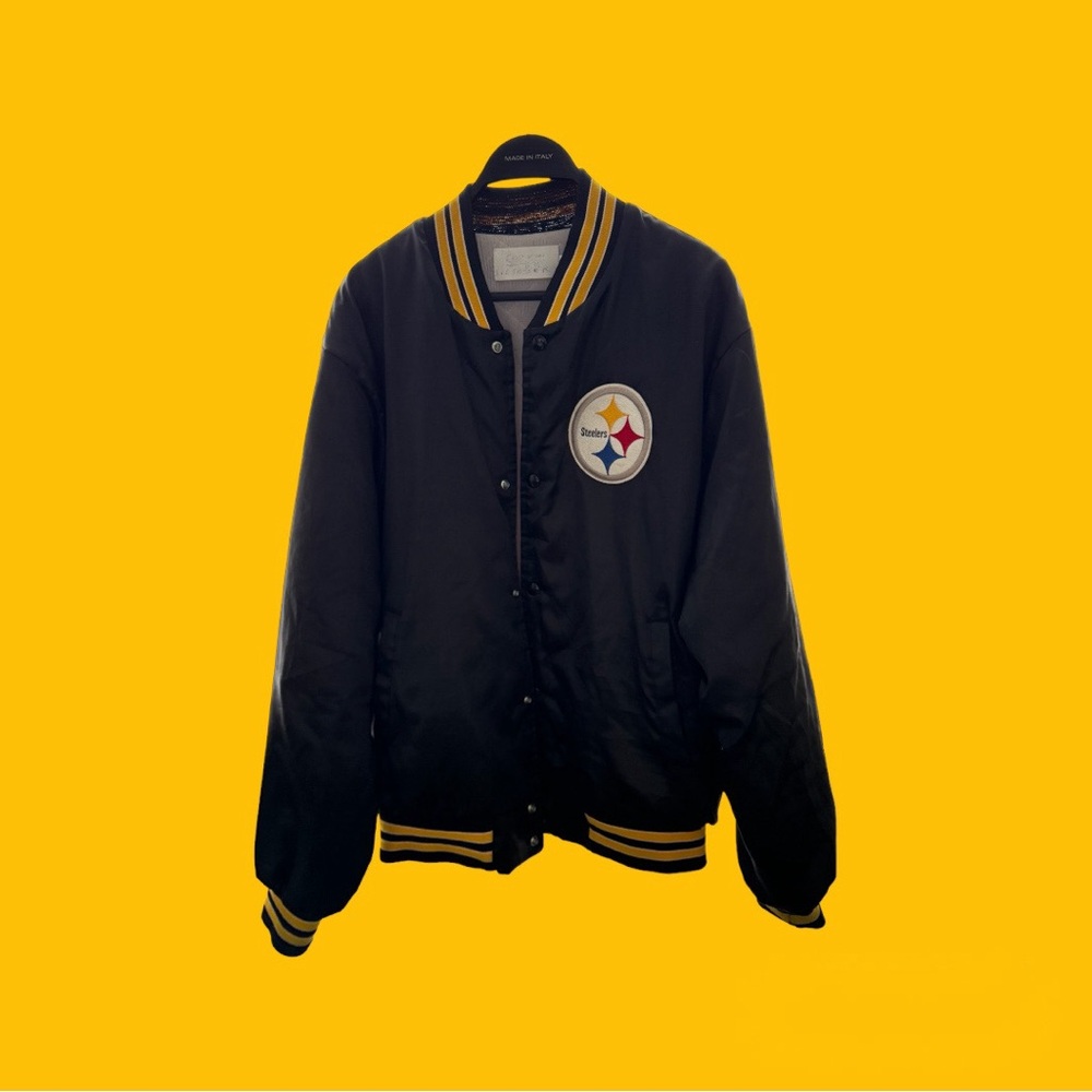 pittsburgh steelers chalking satin jacket